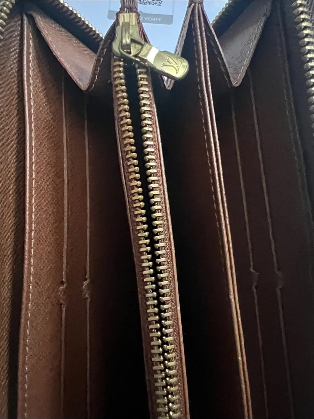 Louis Vuitton Monogram Canvas Zip Around Wallet in Brown
